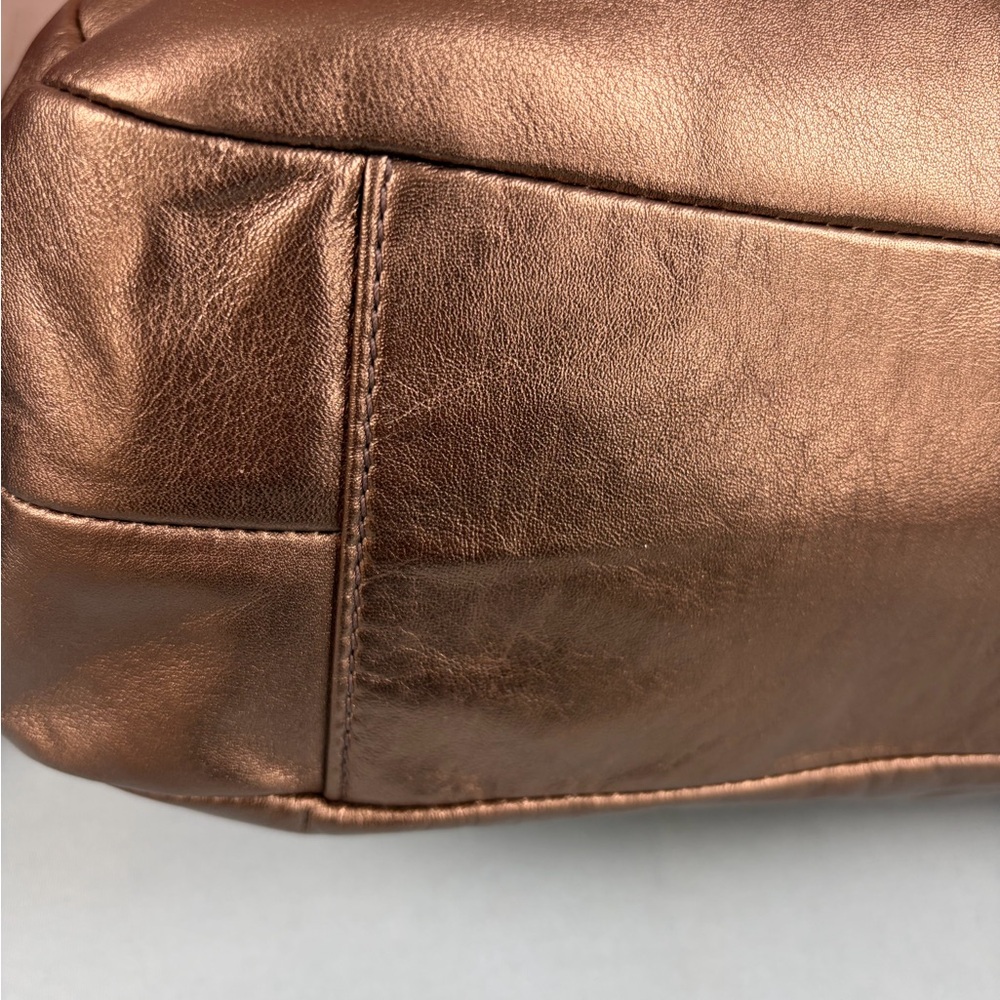Coach Soho Metallic Gold Leather Shoulder Bag - Picture 9 of 15